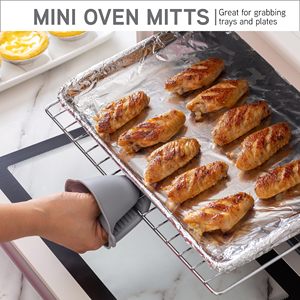 Kitchen Extra Long Silicone 6pcs Oven Gloves Set with High <b>Heat</b> Resistant Non-Slip Potholders Hot <b>Pads</b> for Baking Cooking - Product Image 5