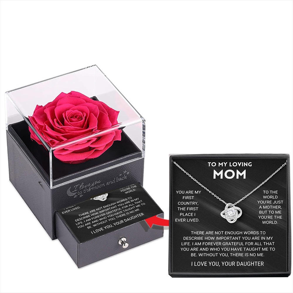 Necklace + Card Rose Box