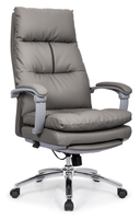 Chaise de bureau exécutive moderne à dossier haut avec hauteur réglable, revêtement en cuir PU, base pivotante chromée, rembourrage double couche pour bureau à domicile