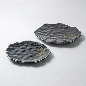 Platos de presentación de comida más vendidos, platos negros brillantes, plato de cena de cupé Irregular creativo de porcelana para buenos <span class=keywords><strong>restaurantes</strong></span> - Product Image 5