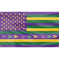 Drapeaux Mardi Gras 3x5ft 100% Polyester Double Face Impression Numérique Décoration Promotionnelle Personnalisée Drapeau Mardi Gras