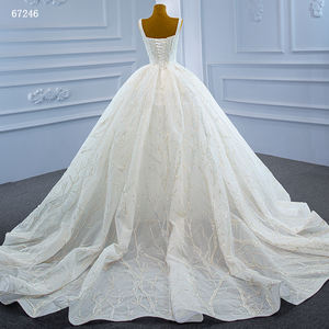 For RSM67246 Modern Plus Size Lace Sleeveless Sweetheart Crystal Appliques Embroidery Wedding <b>Dress</b> Bridal Gowns - Product Image 6