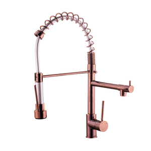 Đa chức năng hiện đại duy nhất xử lý Rose Gold linh hoạt Pull-out vòi nước nhà bếp với 2-cách ổ cắm nước - Product Image 1