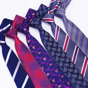 休闲6厘米格纹领带男士紧身红色蓝色领带时尚仿真丝条领带商务修身衬衫配件礼品cravate