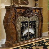 Meubles américains haut de gamme à la main sculpture sur bois massif cadre de cheminée antique cheminée pour la décoration de salon