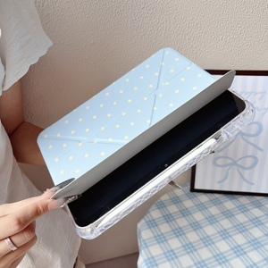 Étui pour tablette en cuir PU à pois, pliable en trois, avec support pliable et fente pour stylet, <span class=keywords><strong>coque</strong></span> transparente pour <span class=keywords><strong>iPad</strong></span> 10 10.<span class=keywords><strong>9</strong></span> 2022 et <span class=keywords><strong>iPad</strong></span> 11 A16 2025 - Product Image 5