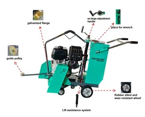 Fresa per Asfalto e Calcestruzzo con Motore, Lama da 13,78-19,69 Pollici, Profondità di Taglio 50-170mm per Costruzioni e Pavimentazioni - Product Image 5