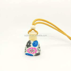 12ml tappo di legno colorato di Stampa Del Fiore vaso di Auto Bottiglia di Profumo Diffusa bottiglia di argilla polimerica Glas - Product Image 6