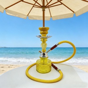 Moderno Set de Cachimba de Vidrio de Doble Manguera con Acabado Espejo, Pipa de Shisha Árabe Portátil para Bar, Hogar y Viajes - Product Image 3