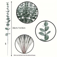 Daun Eucalyptus Buatan Realistis Plastik 30cm-100cm Dekorasi Pernikahan Rumah Rangkaian Bunga Dalam & Luar Ruangan