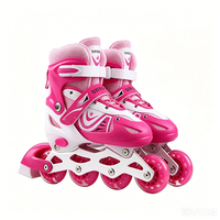 Patins à roulettes en ligne Xingsu pour garçons et filles, style artistique, adaptés aux débutants, taille réglable, roues en PVC lumineuses, modèle unique