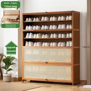 High-End bambu Modern tasarım ayakta ayakkabı dolabı giriş entegre açık koridor dar ev ayakkabı raf çoklu - Product Image 6