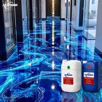 Pintura Epóxica 3D con Efecto Mármol de Alto Brillo, Revestimiento Autonivelante Metálico para Sala de Estar y Salas de Exhibición