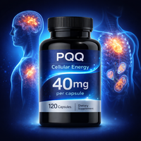 Capsules PQQ OEM 40mg Pyrroloquinoline Quinone, Complément Énergétique Cellulaire, Soutien à la Santé Cérébrale et à l'Énergie Mitochondriale