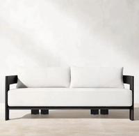 Ensemble de canapés d'extérieur modernes en métal, mobilier de jardin imperméable, ensemble de canapés de jardin en aluminium durable, mobilier de jardin pour hôtel, cour et jardin