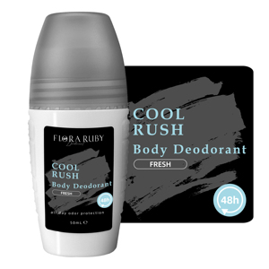 Déodorant Roll-On FLORA RUBY Cool Rush 50ml, Protection contre les odeurs 48H toute la journée, Déodorant corporel frais - Product Image 1