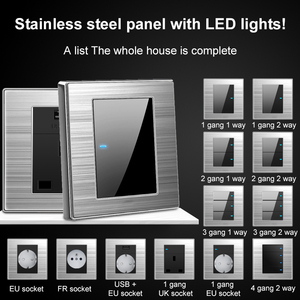 Ổ cắm điện đa năng gắn tường, mặt thép không gỉ đánh bóng, chuẩn UK, tích hợp sạc nhanh Type-C 18W, ổ cắm điện đôi USB 220V - Product Image 2