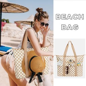 Xách Tay Vải Bãi Biển Totes Với Mũ Mặt Trời Cho Phụ Nữ Không Thấm Nước <span class=keywords><strong>Packable</strong></span> Bãi Biển <span class=keywords><strong>Tote</strong></span> Của Phụ Nữ Hat Và <span class=keywords><strong>Tote</strong></span> Bộ Quà Tặng - Product Image 4