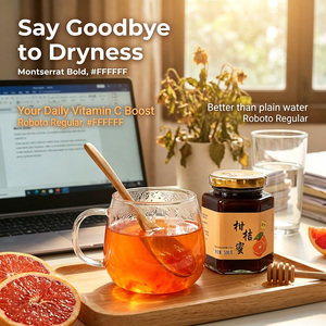 Pâte <span class=keywords><strong>de</strong></span> thé au miel et <span class=keywords><strong>mandarine</strong></span> OEM avec morceaux <span class=keywords><strong>de</strong></span> citron véritable, base épaisse pour boissons chaudes ou froides, garniture pour petit-déjeuner, usage familial en cuisine - Product Image 3