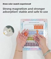 Présentoir détachable pour vernis à ongles, tableau magnétique d'échantillons de couleurs avec faux ongles et autocollants numérotés