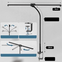 Lampe de bureau à double tête LED RGB 24W, nouvelle conception, alimentée par courant continu, avec télécommande et contrôle tactile, CRI 90 élevé, pour ordinateur de bureau