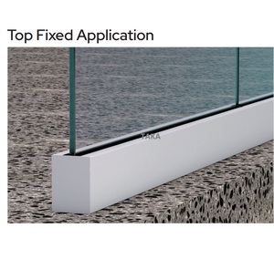 Lan can lan can tay vịn nhôm U kênh hồ sơ Tempered Glass boong ban công cầu thang lục bình lan can U kênh nhôm CR L - Product Image 2