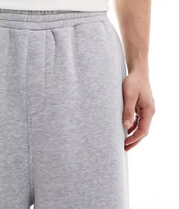 <span class=keywords><strong>Pantaloni</strong></span> <span class=keywords><strong>Capri</strong></span> Larghi da Uomo in French Terry con Vita Alta e Doppia Fascia in Vita, Stile Streetwear, Comodi e Morbidi - Product Image 4