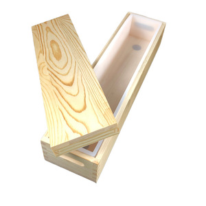 2200ML Rectangular Silicone Toast Mold Wooden Box Large Handmade Silicone Soap Mold with Lid Wood Box Soap Mold