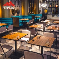 Ventes directes d'usine de comptoirs de restaurant laminés en HPL modernes et de tables basses à pieds en métal et de meubles de restaurant