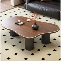 Table à thé de style moderne du milieu du siècle pour petit salon, design floral rétro, haute qualité pour usage domestique