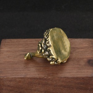 1 pièce d'ornement <span class=keywords><strong>de</strong></span> canard antique en laiton massif, décorations <span class=keywords><strong>de</strong></span> bureau, figurines <span class=keywords><strong>de</strong></span> thé, collection d'objets artisanaux en cuivre antique - Product Image 3