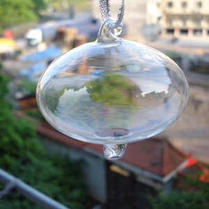Bola soplada de cristal de forma ovalada, Bola de Navidad de cristal colgante, - Product Image 1