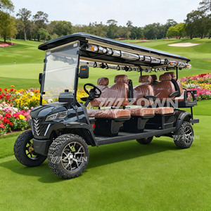 Carrito de golf eléctrico negro de 8 plazas, elevado, todoterreno, para turismo panorámico en grandes áreas. - Product Image 2