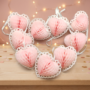 CE-3010 <b>Heart</b> String Paper Craft Wall Decorations for Back School Easter Thanksgiving Parties Includes Party Supplies Lights - Product Image 2