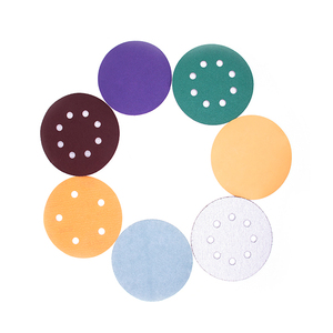 <span class=keywords><strong>Papier</strong></span> abrasif en oxyde d'aluminium céramique violet de 5 pouces/100 mm avec crochet et boucle pour le ponçage de la peinture humide et du bois gras - Product Image 2