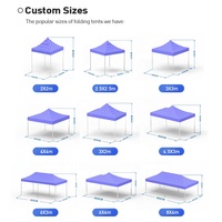 Logo personnalisé Gazebo avec protection UV 3x3 Auvents extérieurs Gazebos pop-up Tente à auvent étanche Tentes d'exposition pliantes en aluminium