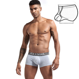 Slip boxer da <span class=keywords><strong>uomo</strong></span> sexy a vita bassa in cotone, con <span class=keywords><strong>anello</strong></span> <span class=keywords><strong>per</strong></span> il pene regolabile, traspirante, in maglia, <span class=keywords><strong>per</strong></span> adulti - Product Image 3