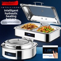 Bain-marie de buffet en acier inoxydable robuste pour hôtel, chauffe-jeuner électrique intelligent CNC hydraulique commercial