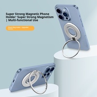Support de téléphone portable magnétique rotatif à 360 degrés en silicone flexible avec anneau de maintien et support de bureau