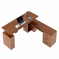 Escritorio Ergonómico Moderno Modular Giratorio en Forma de L de Madera Ajustable para Oficina Ejecutiva en Villa o Estación de Trabajo