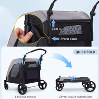 2025 vente chaude de luxe grand pliant extérieur chien poussette Wagon 3 en 1 pour chiot