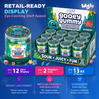 Bonbons liquides végétaliens sucrés et acidulés en pot, cadeau de Noël en gros, nouveauté tendance pour fêtes d'enfants, conforme aux normes USA et Europe