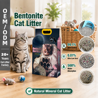 Poudre de bentonite micronisée ultra-poussièreuse pour commande en gros OEM d'usine, divers parfums, litière agglomérante pour chat en bentonite
