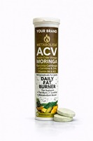 Comprimés effervescents de vinaigre de cidre de pomme OEM avec Moringa, Garcinia et L-Carnitine – Soutien au métabolisme et à la gestion du poids, pin
