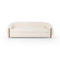 Canapé moderne rembourré avec accoudoirs en bois, canapé scandinave 3 places pour salon, canapé personnalisé OEM ODM