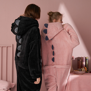 Winter Fashion Womens Cute <strong>Onesie</strong> Pajamas Hooded Casual <strong>Couple</strong> Sleepwear Coral Fleece <strong>Onesie</strong> - Product Image 6