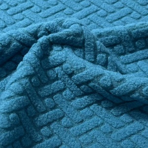 Tốt Nhất Bán Mềm Giá Rẻ 185gsm <span class=keywords><strong>100</strong></span>% <span class=keywords><strong>Polyester</strong></span> Một Bên Chải Chống Đóng Cọc Jacquard Cực Fleece Vải Dệt Kim Cho Sofa Bìa - Product Image 4