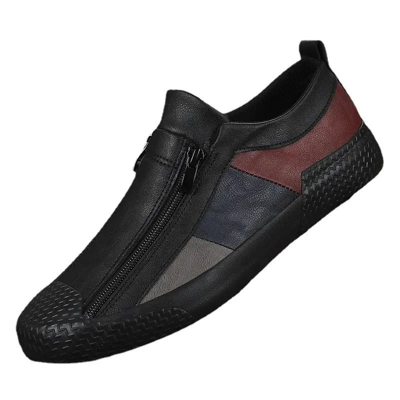 Hot selling pu leather casual men loafers walking waterproof fashion mens slip on shoes