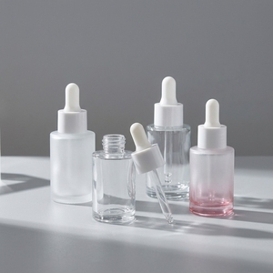 Bouteille compte-gouttes en verre dépoli OEM, fabricant d'emballages cosmétiques, flacon en verre de 30 ml avec compte-gouttes blanc - Product Image 1