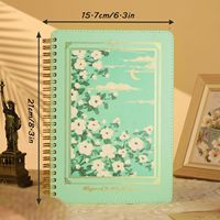 Carnet à spirale floral mignon A5 en cuir PU, couverture rigide, 140 pages lignées, journal, agenda, cadeau pour femme, fournitures scolaires, bureau, spirale